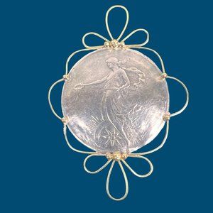 Stunning Anne Pratt Designs Sterling Silver and 18K Gold Brooch RARE!